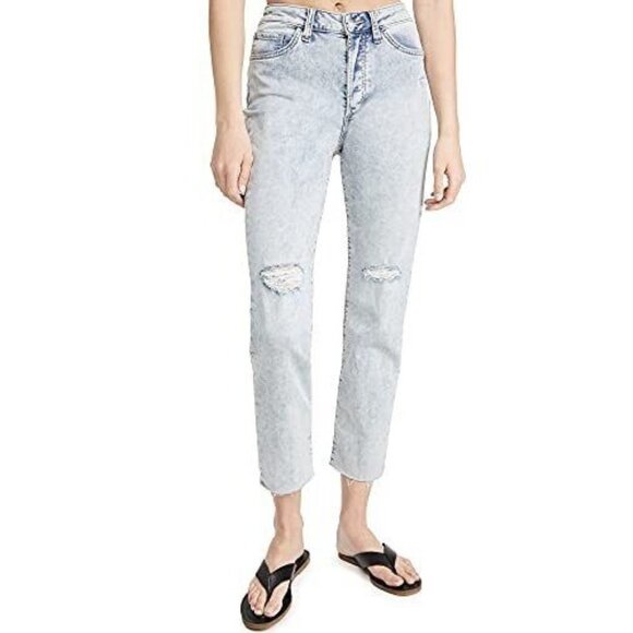 Joe's Jeans Women's The Scout French Terry Slim Boyfriend Jeans, Blue Size 32 - Picture 1 of 6